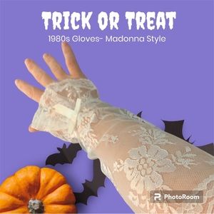 Long Ruffles Lace Gloves/ 1980s